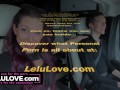 Big lips babe chats on behind porn scenes podcast riding in car about live comedy stage shows hosting/performing - Lelu Love