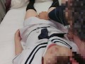 騎乗位で中出しした精液がこぼれちゃった　清楚系の女子高生の制服でハメ撮り