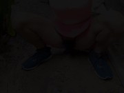 Hairy Babe Pissing Outside no panties