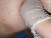 Anal with glove