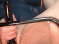 Big pussy gets creamy while being fisted on the stool - This Horny Lady