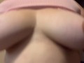 Bouncing my boobs in a pink bralette