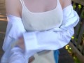 Eカップ157cm42kgのノーブラ散歩 Japanese no bra in public