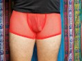 4K Red Mesh Transparent Underwear Try-on Review