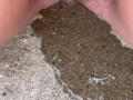 close up piss on the steps