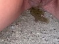 close up piss on the steps