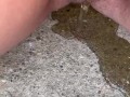 close up piss on the steps