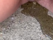 close up piss on the steps