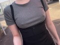 河川敷をノーブラ散歩 in Hokkaido Japanese no bra in public