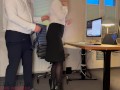 boss ties his secretary up, rips her nylon pantyhose and fucks her bend over on the office desk