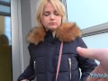 Public Agent - very cute 19yr blonde teen tries her first big cock