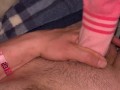 Daddy dirty talks, sticks his cock in her dirty sock. LOUD MOANING ORGASM!