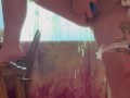 Horny housemaid fucks her pussy till she squirts while homeowners are away!