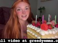 Birthday Cake Destruction - Ass and Feet - Cake Sitting Mess BBW Ass Foot Feet Fetish Worship Soles