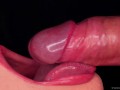 CLOSE UP: Rub your DICK on my TONGUE and CUM in MOUTH! Sensual Licking and Teasing the FRENULUM ASMR