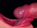 CLOSE UP: Rub your DICK on my TONGUE and CUM in MOUTH! Sensual Licking and Teasing the FRENULUM ASMR