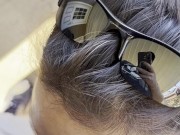 Sucking on my husband's cock outdoors