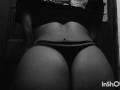 Ebony in a thong  teasing and exposing her booty