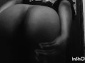 Ebony in a thong  teasing and exposing her booty