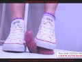 I'll make you cum under my white converse sneakers - 4K
