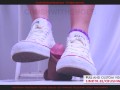 I'll make you cum under my white converse sneakers - 4K