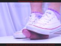 I'll make you cum under my white converse sneakers - 4K