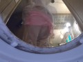 Piss Slut pisses on in her toilet with Go-Pro set up