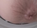 Piss Slut pisses on in her toilet with Go-Pro set up