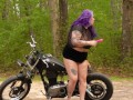 Public Masturbation on my MOTORCYCLE