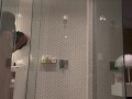 Showering in a luxury hotel