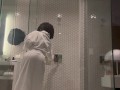 Showering in a luxury hotel