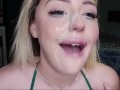 Cheating girl sends boyfriend video of her  rough deepthroating  BBC with facial