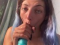 Suck 2 monster dildo in my bath