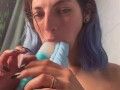 Suck 2 monster dildo in my bath