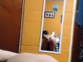 Watch how I masturbate in front of the mirror with a huge toy