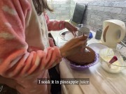 Home live. Cooking a cake