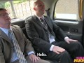 Female Fake Taxi Rebecca More threesome with two married men on their way home from work