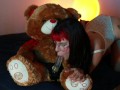 Sweet slut enjoys teddy bear