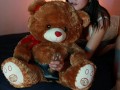 Sweet slut enjoys teddy bear
