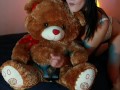Sweet slut enjoys teddy bear