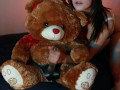 Sweet slut enjoys teddy bear