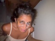 Big ass Asian teen takes a facial after backshots