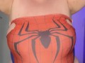 BBW DRESS AS SPIDERWOMAN LETS HER BELLY HANG