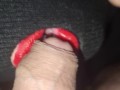 ASMR suck with red perfect lips - Gloss on Big HEAD Dick