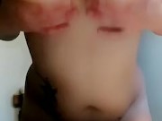 Rub down pierced titties