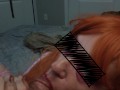 Goth girl with pigtails gives amazing blowjob then rides big cock and bends over for a creampie