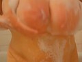 Natural big Soapy Tittied milf wants DADDY  to come in the fuck in the bathtub