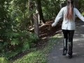 Asian MILF Hiker got Creampied in the Woods