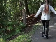 Asian MILF Hiker got Creampied in the Woods