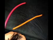 TRANS GIRL TAKES 6" DILDO & CUMS (mobile))